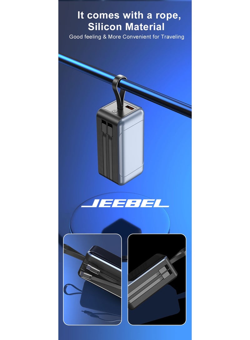 Jeebel 20000mAh Power Bank 65W Fast Charging with Built-in Cables & Digital Display – Laptop Compatible - Image 2